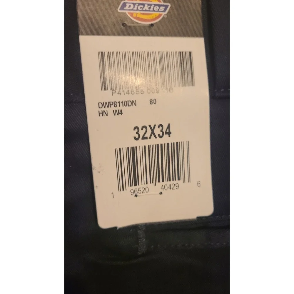 Dickies twill work pants skinny fit straight leg Flex Black 32x34 Brand NEW